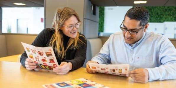 Office two people magazine